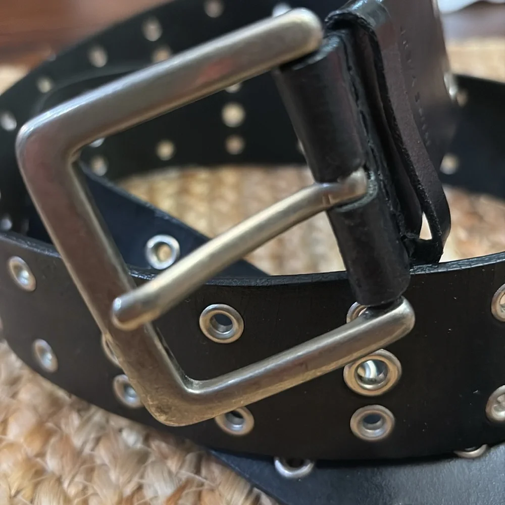Nine West Y2K Black Triple Grommet Women’s Adjustable Belt - Size XL